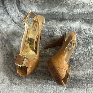 Michael Kors sling back open toe high heel pump